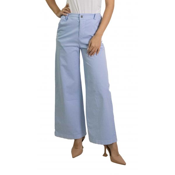 Pantalone chino in cotone con elastico dietro